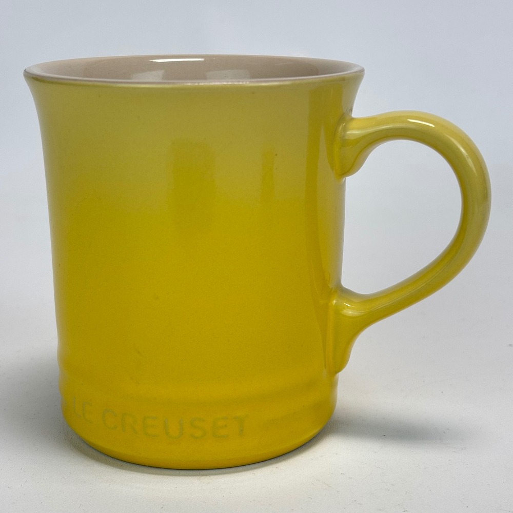 Le Creuset Mug 14oz Soleil Yellow Stoneware Gradient Coffee Cup 2003 Vintage